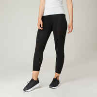 Mallas Leggings fitness 7/8 Fit+ 500 Mujer Domyos negro