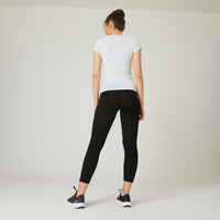 Women's 7/8 Fitness Leggings Fit+ 500 - Black