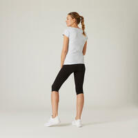 Pantalon corsaire Slim Fitness Femme - 500 Noir