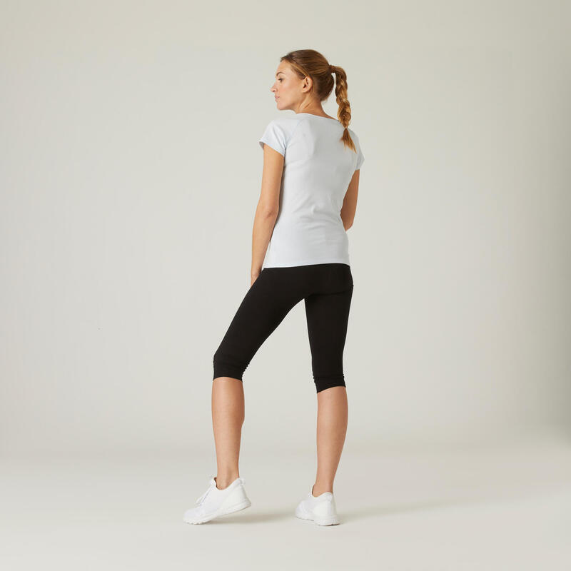 Kuitbroek voor fitness dames slim fit 500 zwart