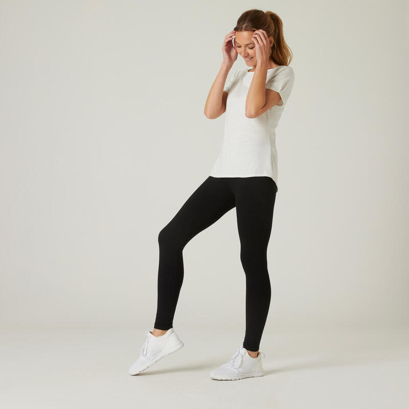 Dámské fitness legíny 100 Slim černé