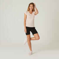 Women's Straight-Cut Fitness Shorts with Pockets 500 - Black