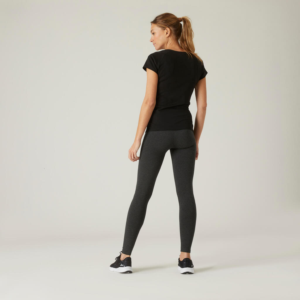 Crne ženske slim-fit helanke za fitnes 100