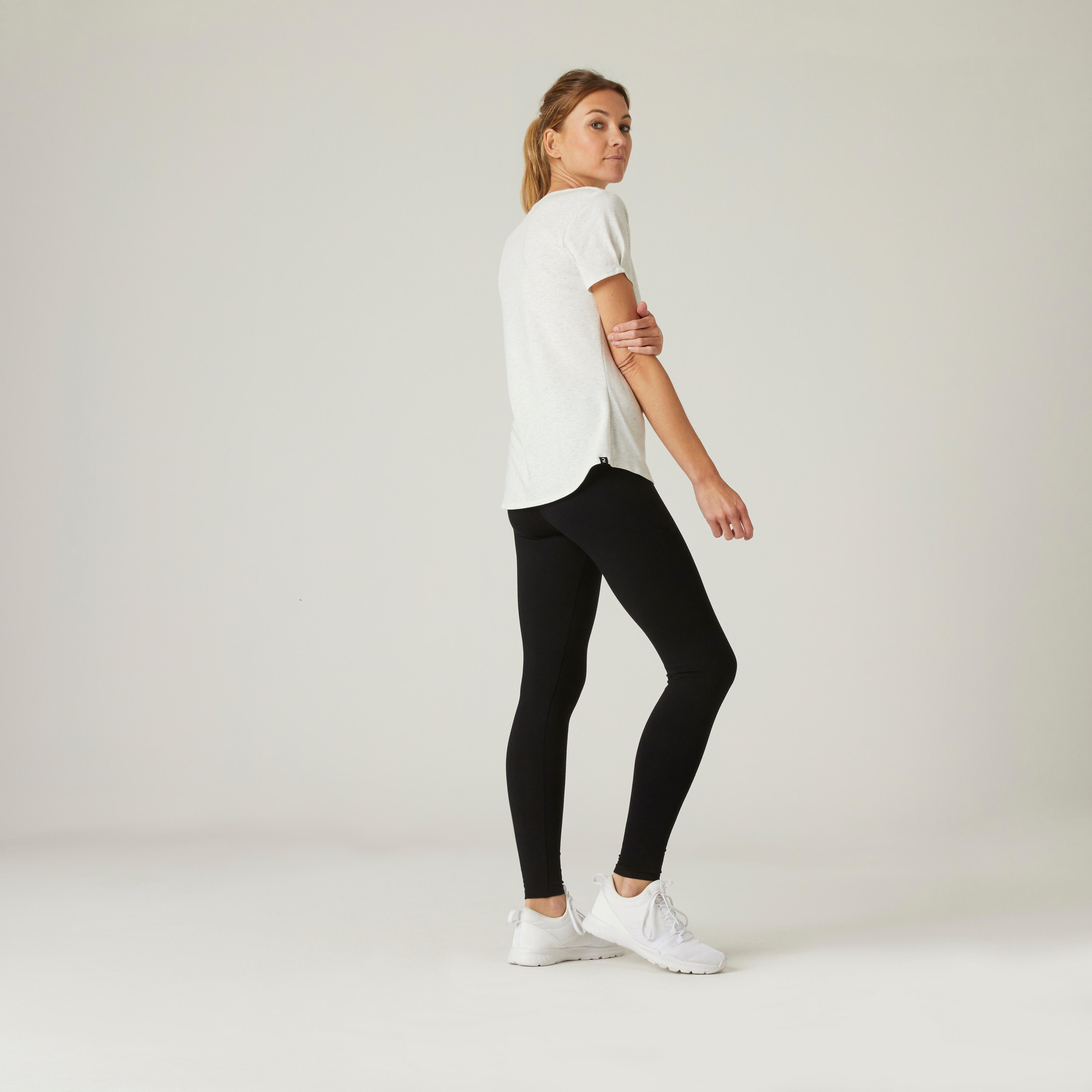 Cotton Fitness Leggings Salto - Navy Blue - Decathlon