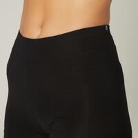 Short Fitness femme coton slim sans poche - 500 noir
