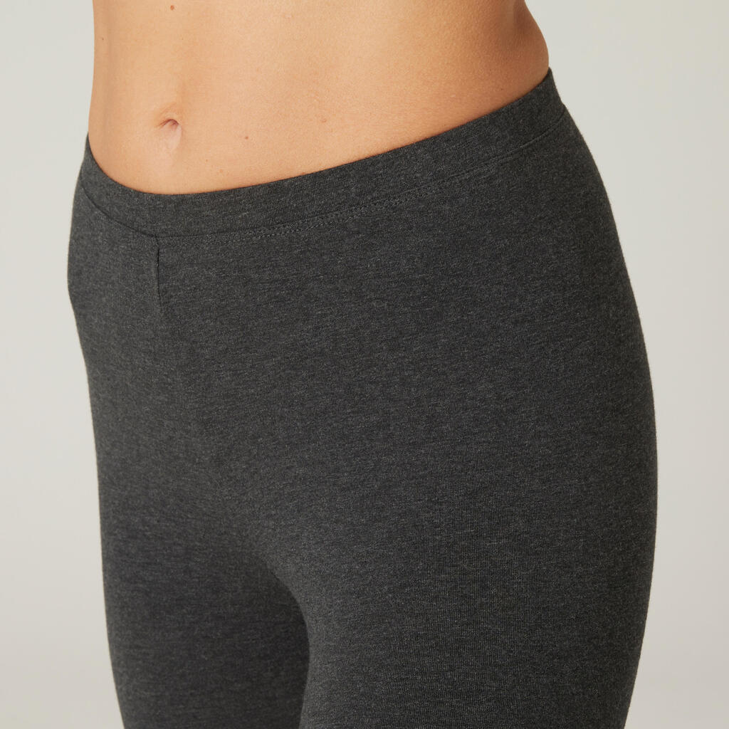 Crne ženske slim-fit helanke za fitnes 100