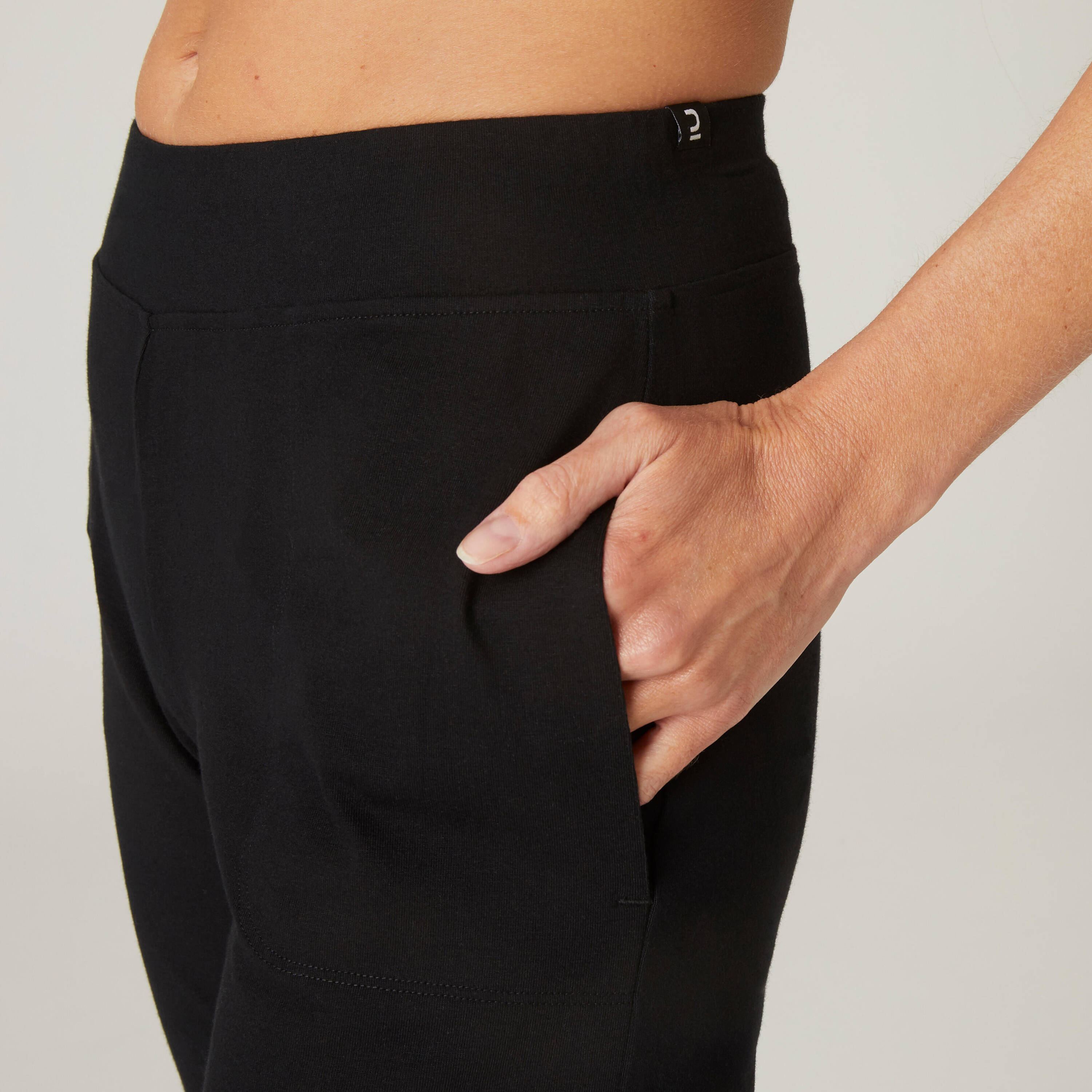Women's Straight-Cut Fitness Shorts with Pockets 500 - Black -  4