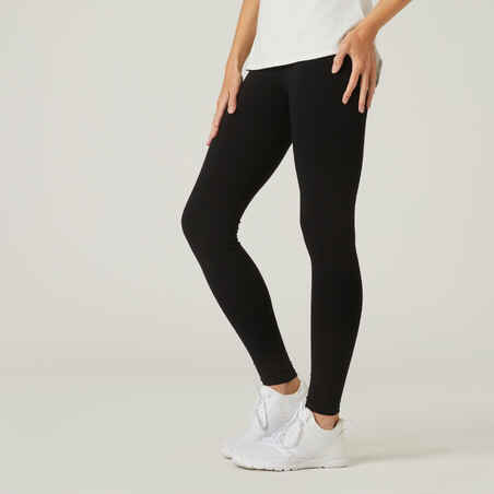 Women's Slim-Fit Fitness Salto Leggings 100 - Black