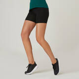 Women's Cotton Gym Short Cyclist fit 500 - Black