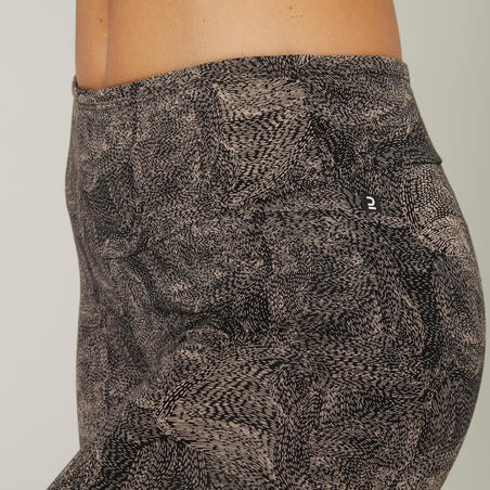 Leggings 7/8 algodón Fitness cortos y moldeadores gris con estampado 