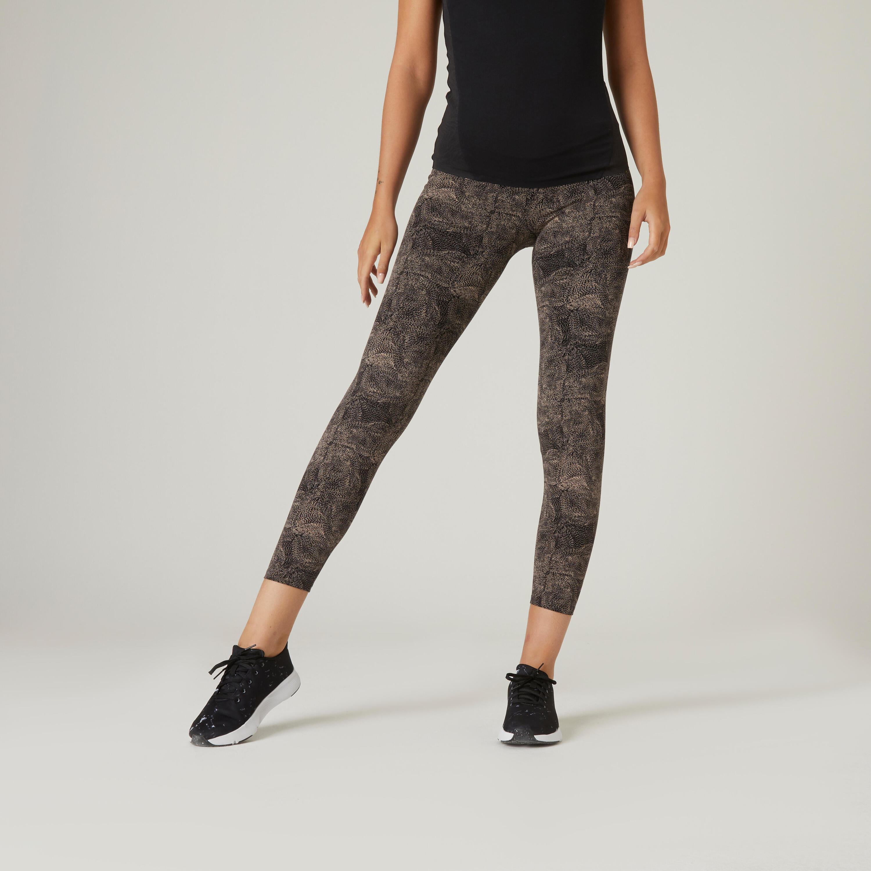 Shaping Cotton Fitness Leggings - Grey Print 1/6