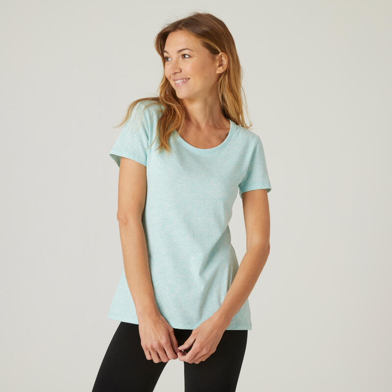 T-shirt regular fitness femme - 500 Essentials vert