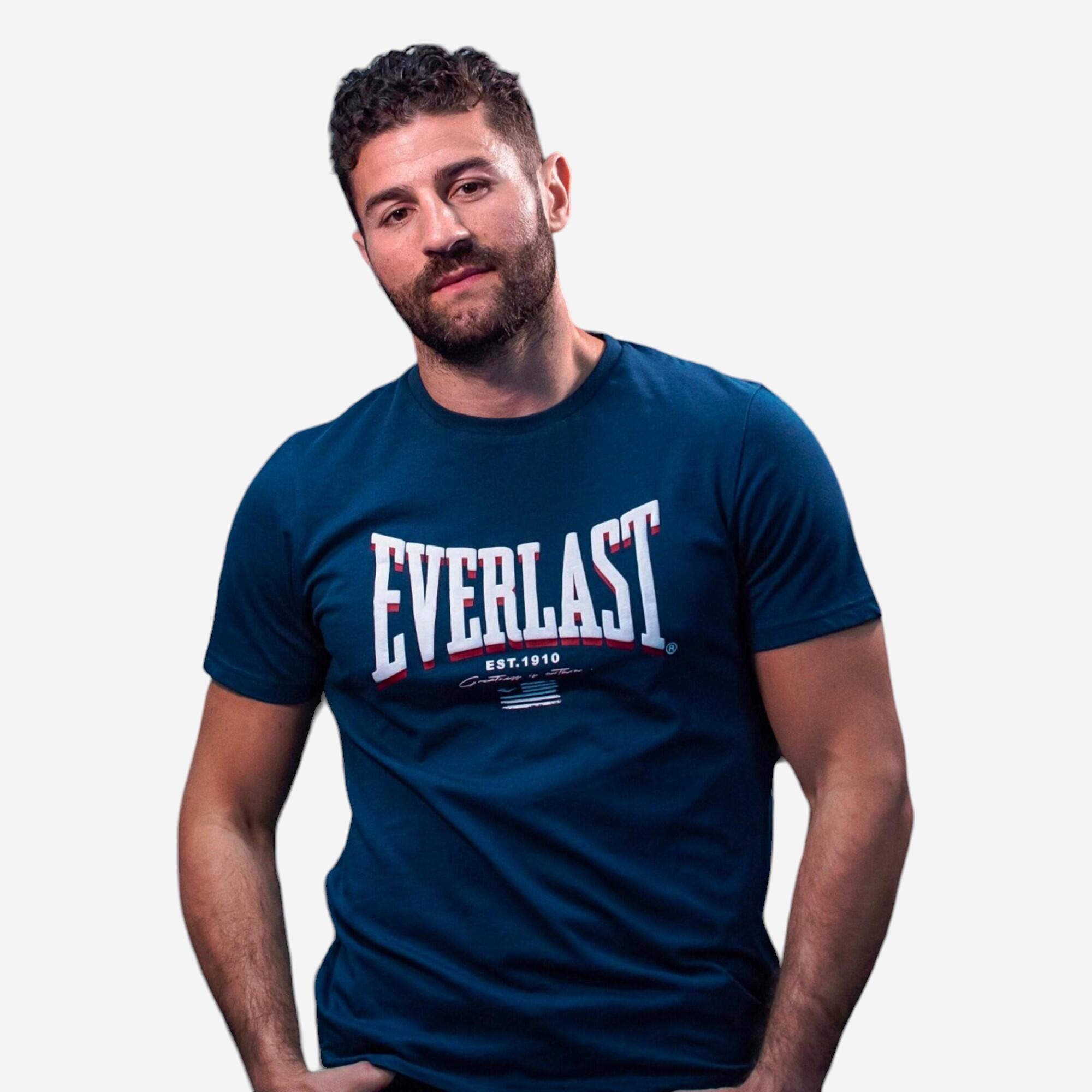 T-shirt uomo boxe Everlast Flag cotone blu EVERLAST | DECATHLON