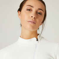 Women's Fitness Zip Sweatshirt 500 - Spacer Off-White