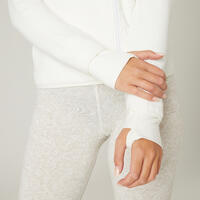 Zippered Fitness Sweatshirt with Zippered Pockets - Off-White