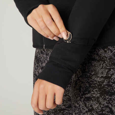 Moteriškas megztinis su gobtuvu „560“, juodas