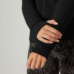 Γυναικείο αθλητικό φούτερ με φερμουάρ και κουκούλα 500 από ύφασμα Spacer - Γκρι