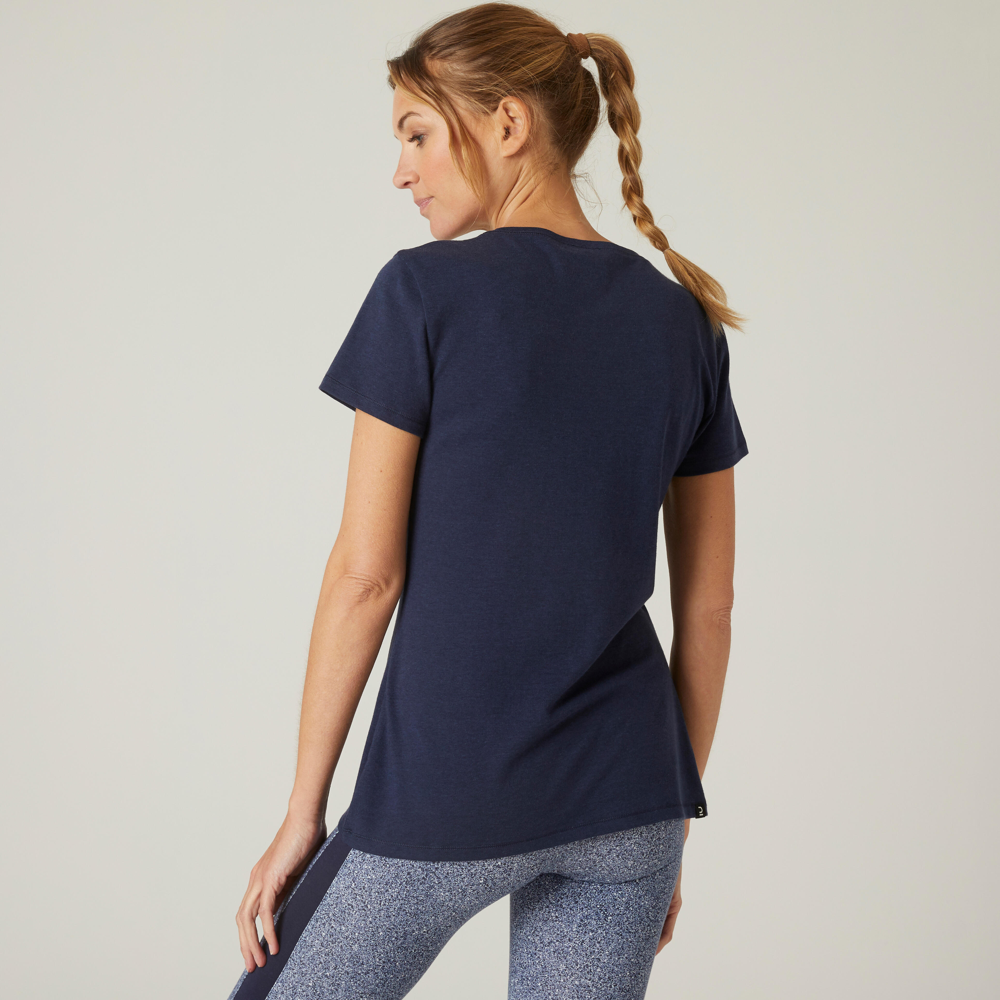 Short-Sleeved Crew Neck Cotton Fitness 