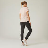 Pantalon jogging slim fitness femme - 520 Gris chiné