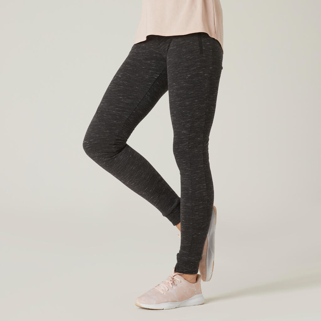 Pantalon Jogging Slim Fitness Femme - 520 Gris chiné