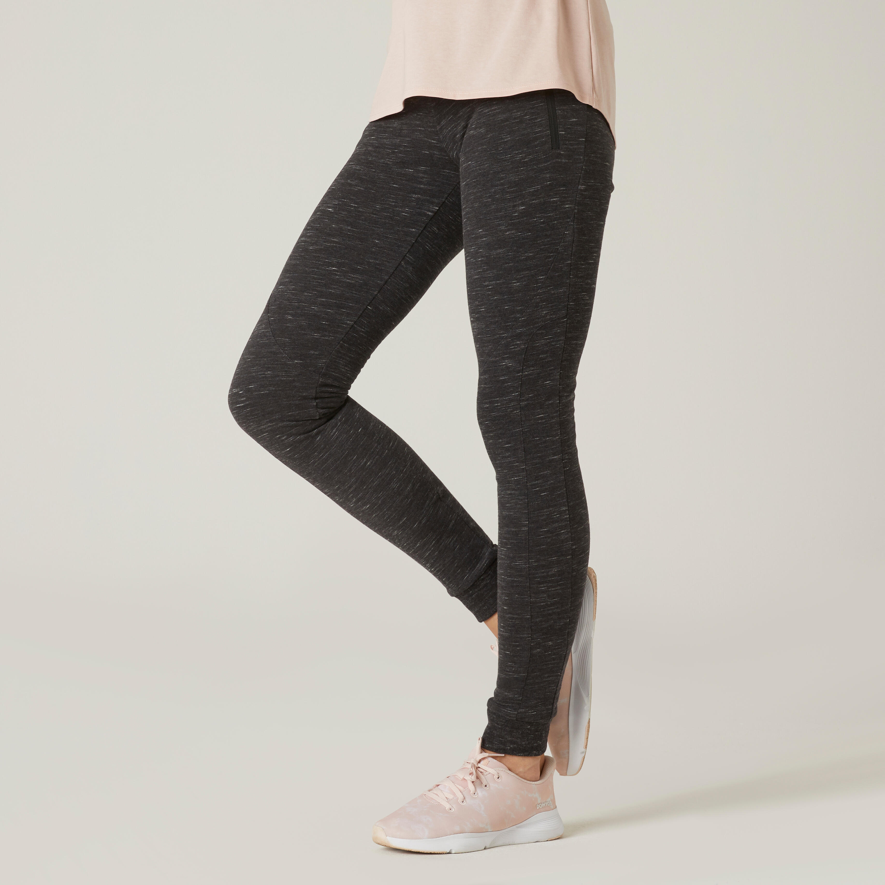 Pantalón jogger fitness ajustado algodón con bolsillos Mujer Domyos 520  DOMYOS | Decathlon