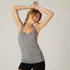 Stretchy Cotton Fitness Tank Top - Grey Print