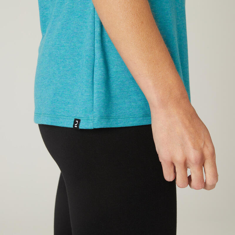 T-shirt regular fitness femme - 500 turquoise
