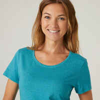 Women's Regular-Fit Fitness T-Shirt 500 - Turquoise