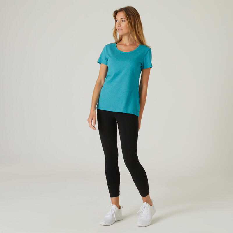 T-shirt regular fitness femme - 500 turquoise