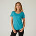 Women Cotton Blend  Gym T-Shirt Regular-Fit 500 - Turquoise Marl