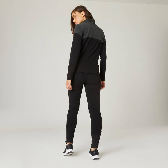 Women Cotton Blend Slim Fit Gym Joggers 520 - Black