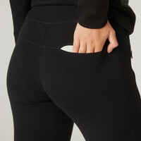 Women's Slim-Fit Fitness Jogging Bottoms with Ankle Zips 520 - Black