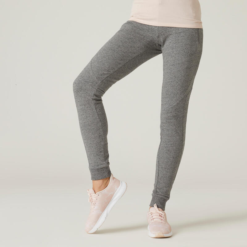 Pantalon jogging slim fitness femme - 520 Gris