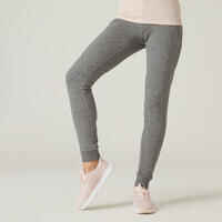 Women's Slim-Fit Fitness Jogging Bottoms 520 - Grey