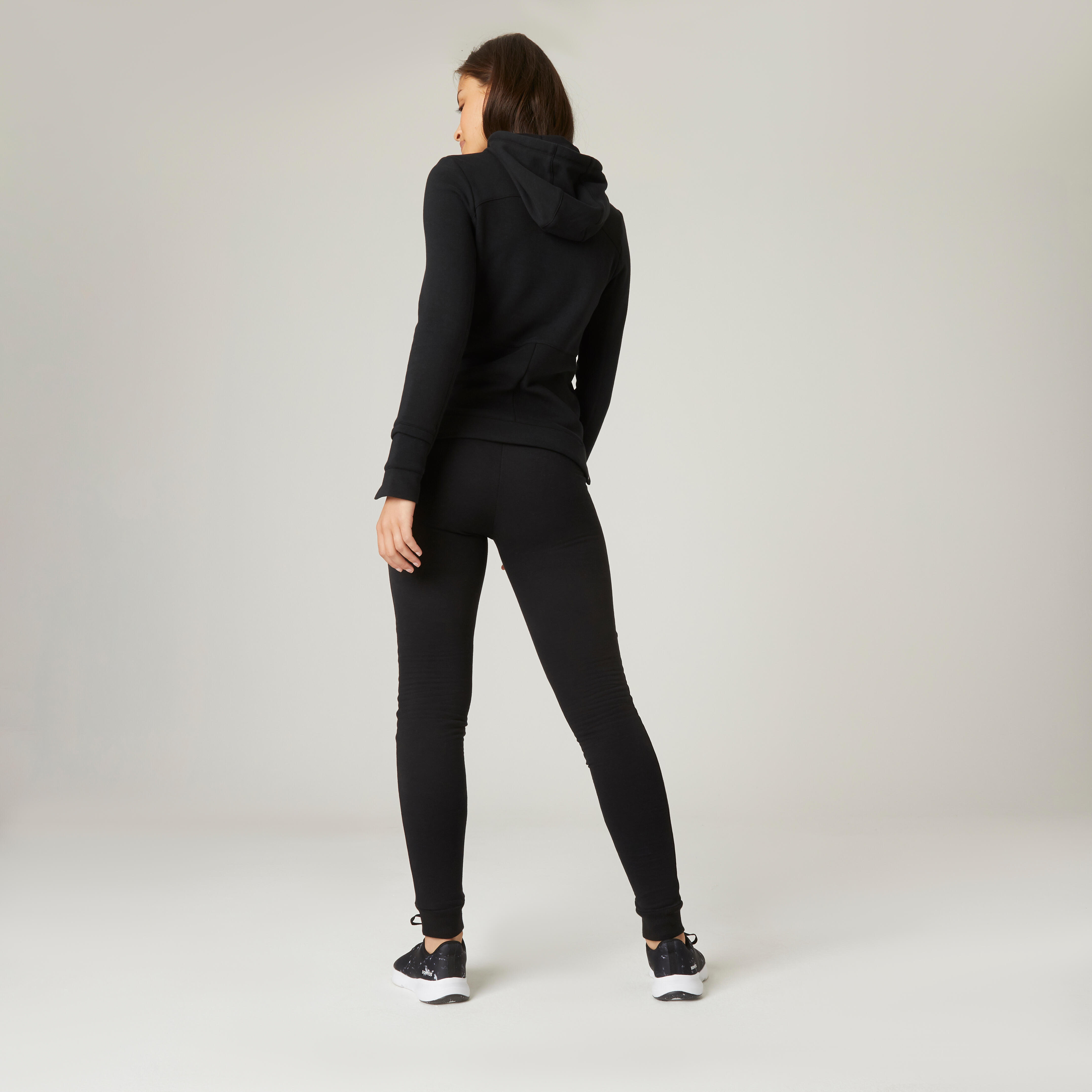 520 Gym Cotton Fitted Pants with Pockets - Women - DOMYOS