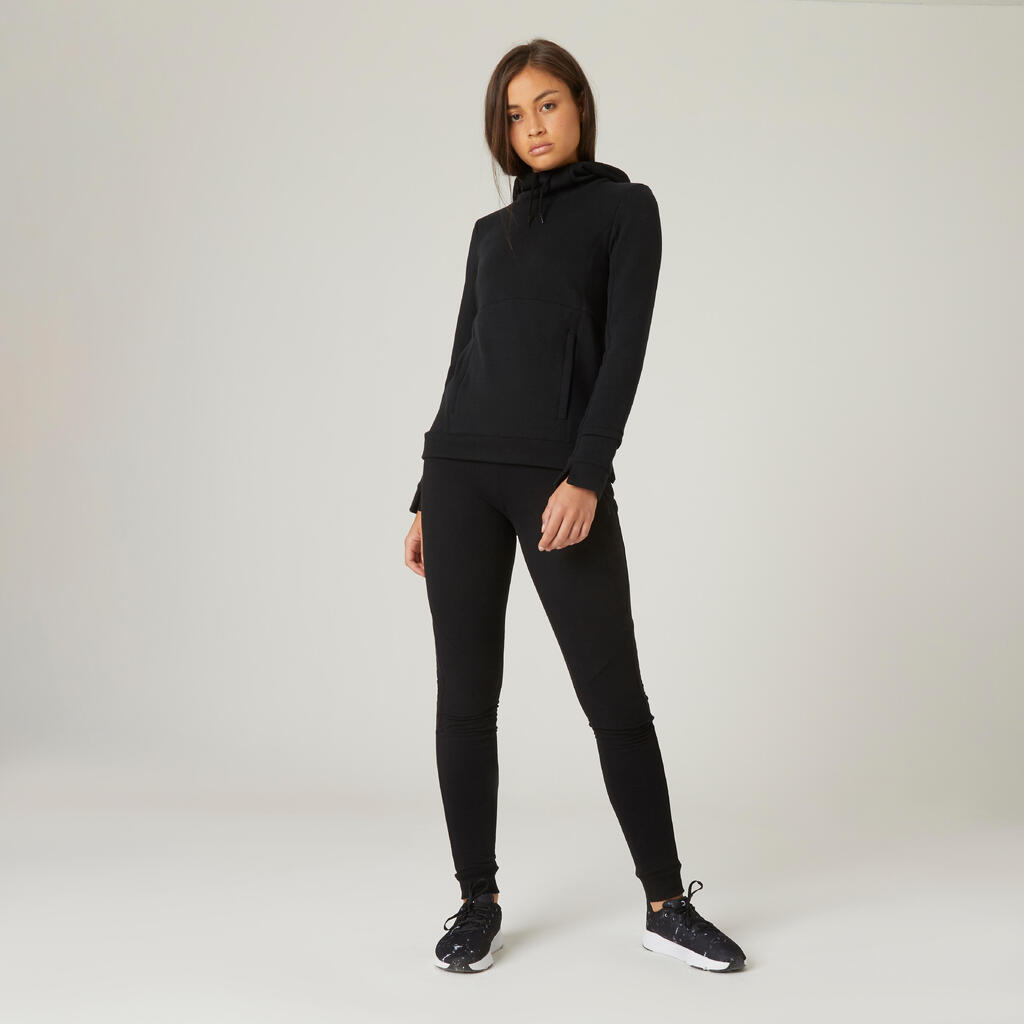 Pantalón de fitness de corte slim azul marino para mujer 520