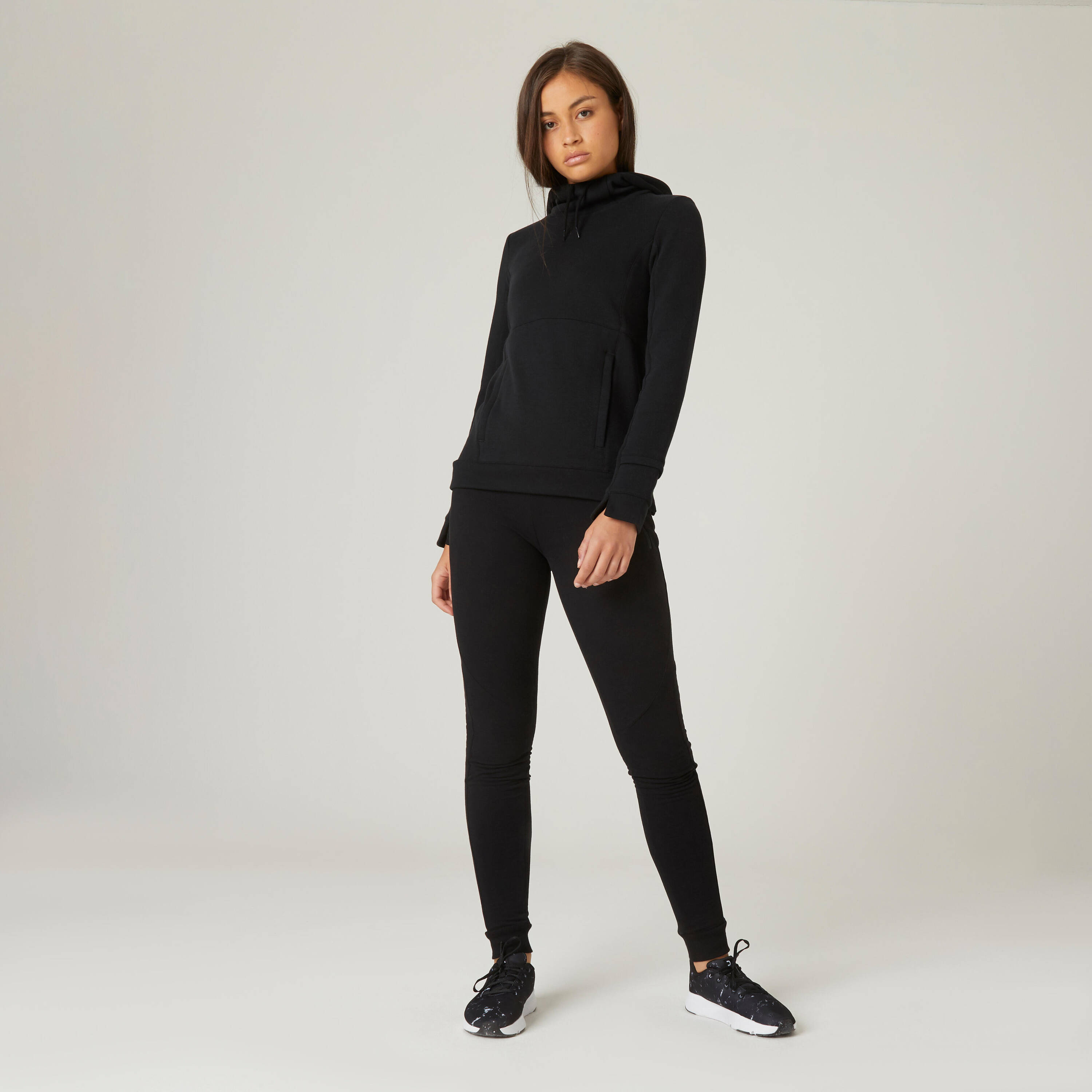 Women's Trackpants Fleece Lined For Gym Slim Fit 510-Black -  2
