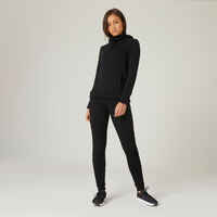 Women's Slim-Fit Fitness Jogging Bottoms 520 - Black