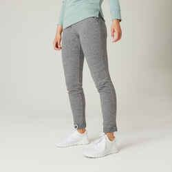 Women's Slim-Fit Fitness Jogging Bottoms 500 - Grey