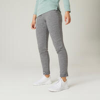 Pantalón jogger bota ajustada Mujer Fitness 500 gris 
