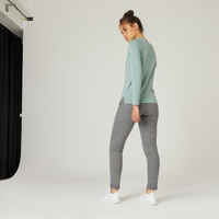 Women's Slim-Fit Fitness Jogging Bottoms 500 - Grey