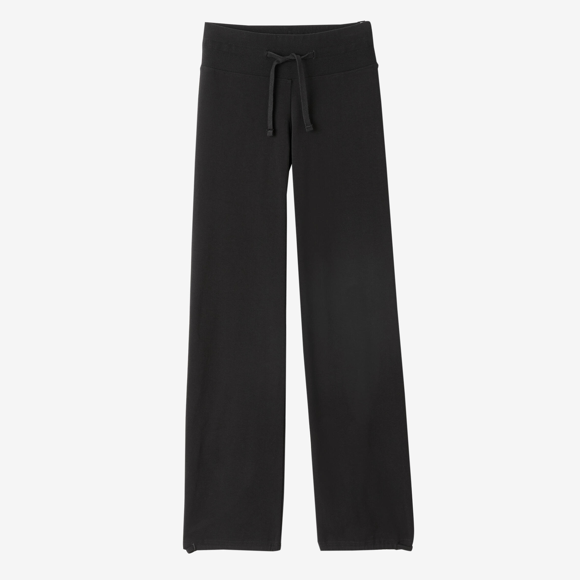 Women's Cotton Gym Pant Adjustable 500 - Black