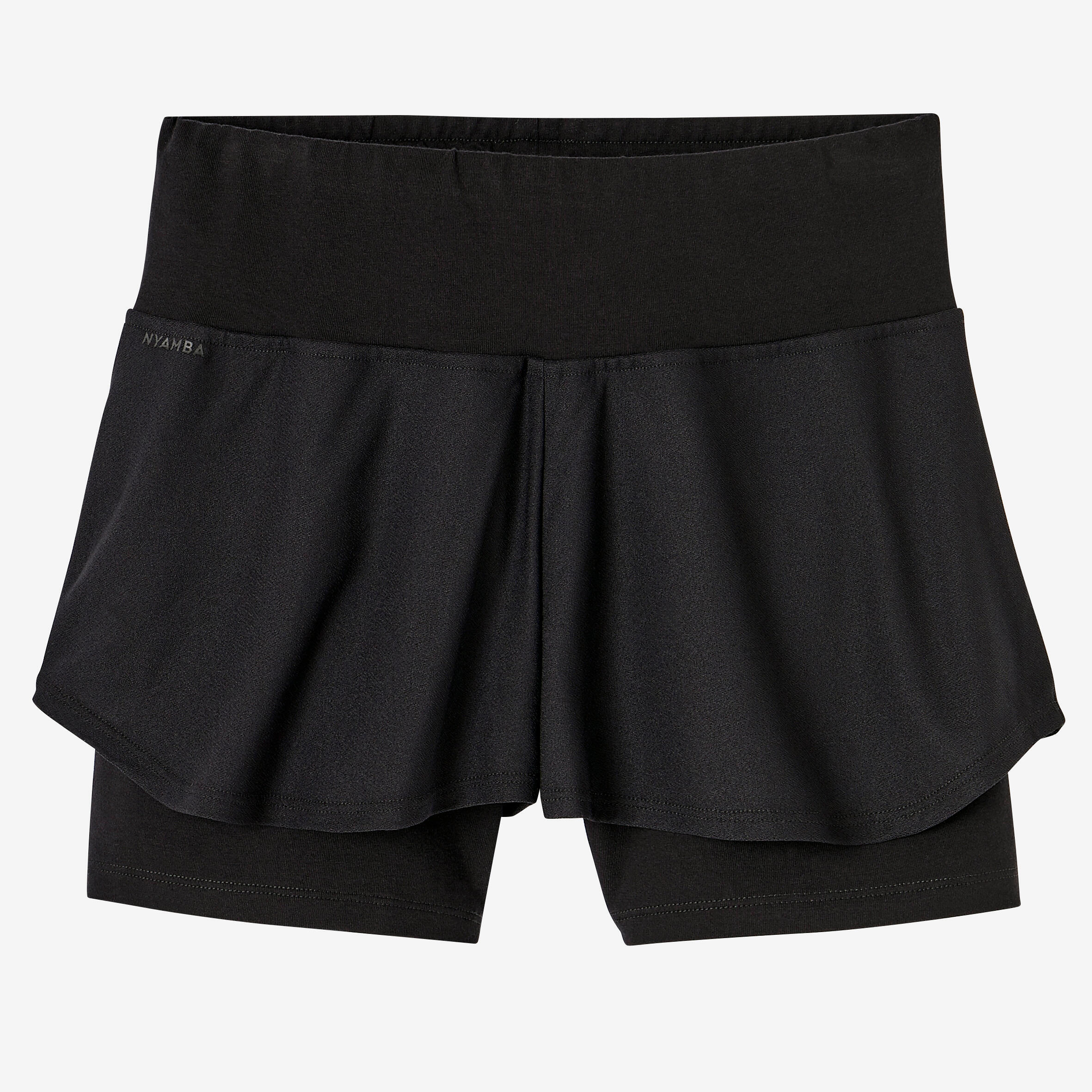 Women's Fitness 2-in-1 Cotton Shorts and Undershorts - Black 6/6