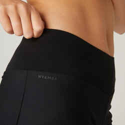 Women's Fitness 2-in-1 Cotton Shorts and Undershorts - Black