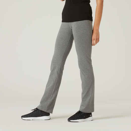 
      Straight-Cut Cotton Fitness Leggings Fit+ - Grey
  