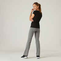 Leggings aus Baumwolle Fitness Fit+ gerader Schnitt grau