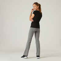 Women's Straight-Cut Fitness Leggings Fit+ 500 - Grey