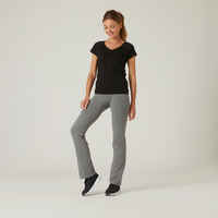 Women's Straight-Cut Fitness Leggings Fit+ 500 - Grey