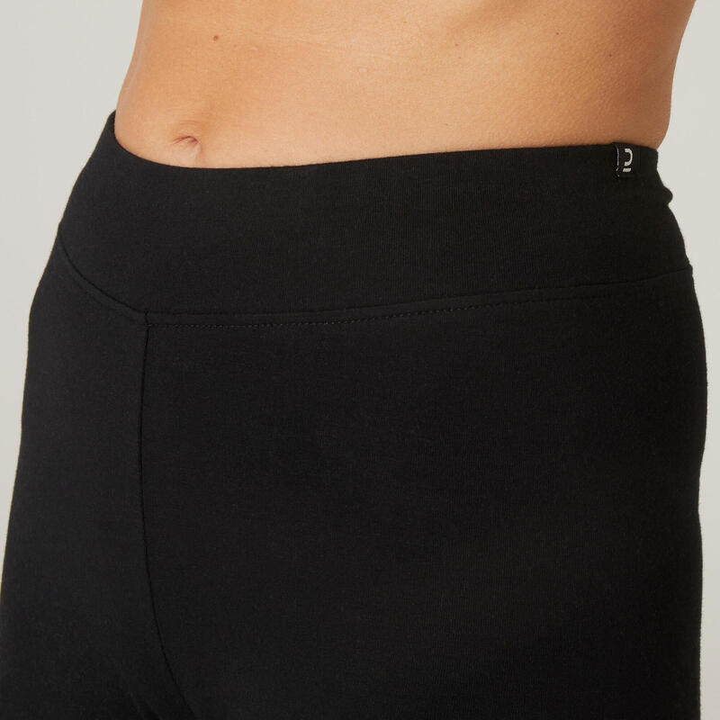 Kadın Siyah Spor Tayt Fit+ 500 - Slim - Fitness Hafif Antrenman