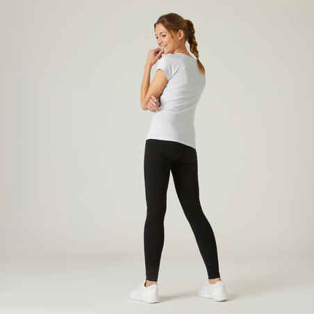 Leggings de fitness con bolsillo para Mujer Domyos 900 gris